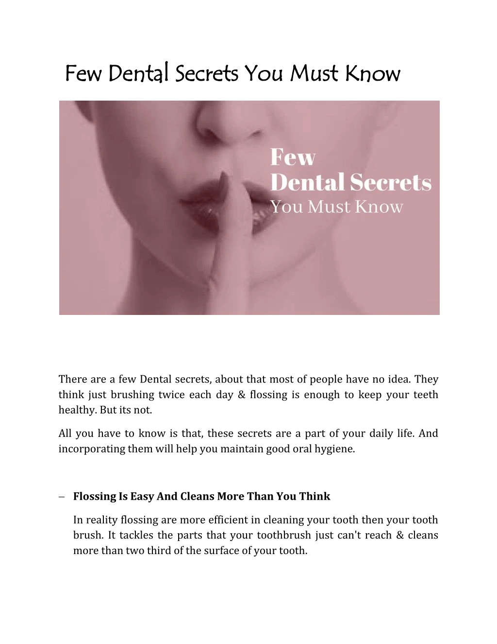 few few dental secrets you must know dental