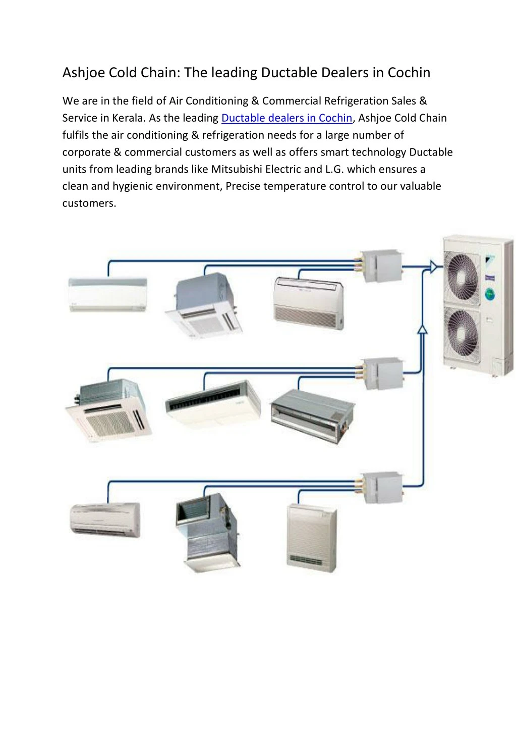 ashjoe cold chain the leading ductable dealers