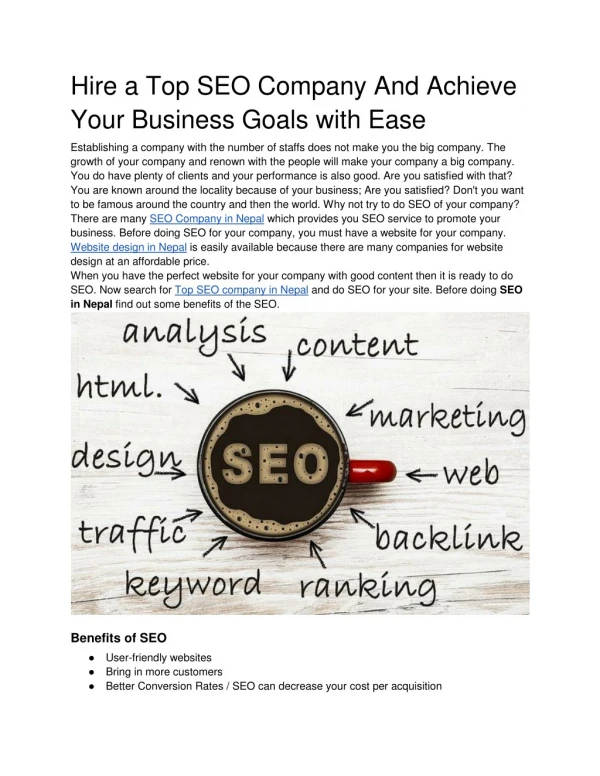 Hire a Top SEO Company And Achieve Your Business Goals with Ease