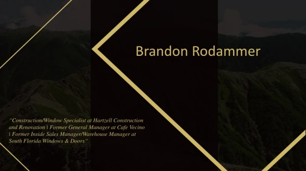 Brandon Rodammer - Experienced Professional