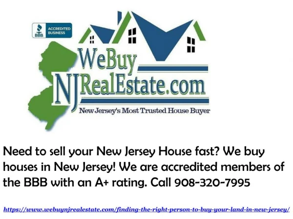 Finding The Right Person To Buy Your Land in New Jersey