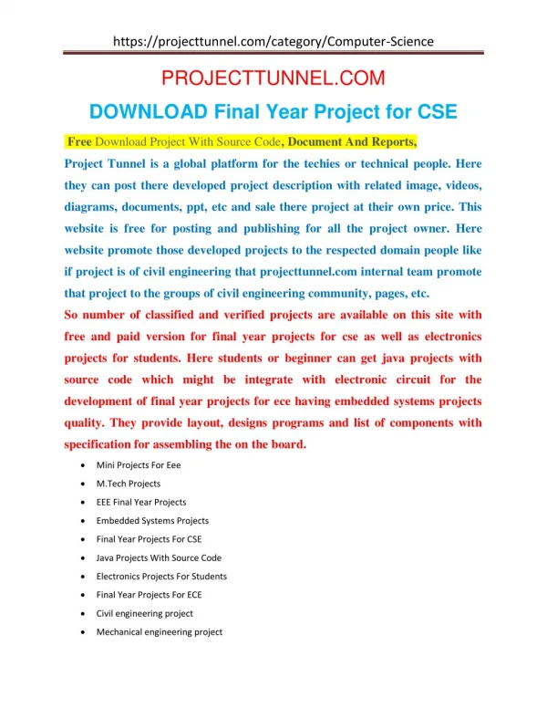 final year projects for cse