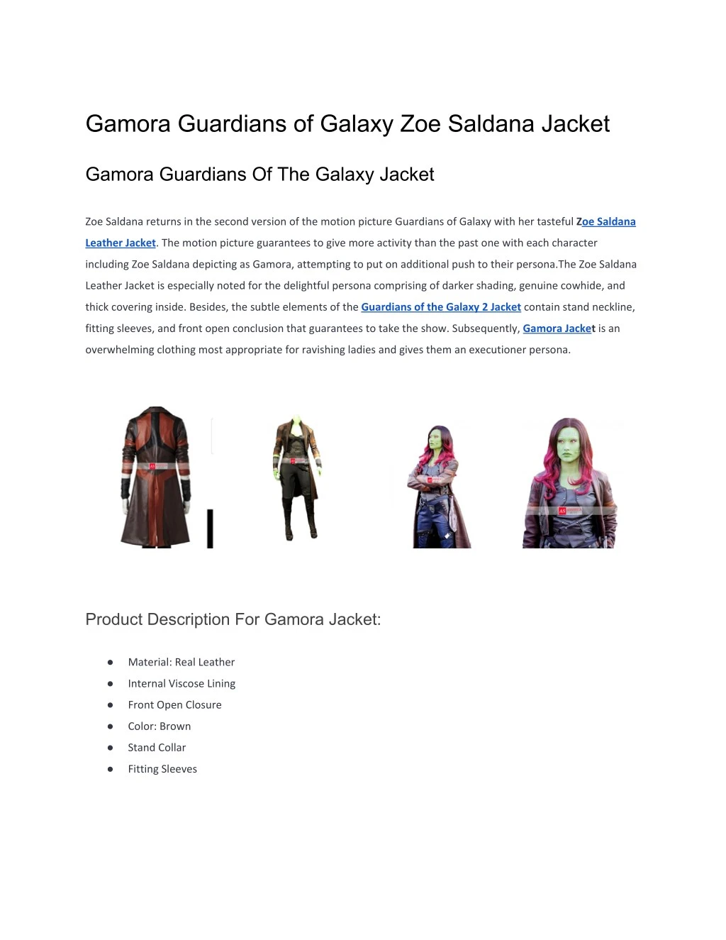 gamora guardians of galaxy zoe saldana jacket