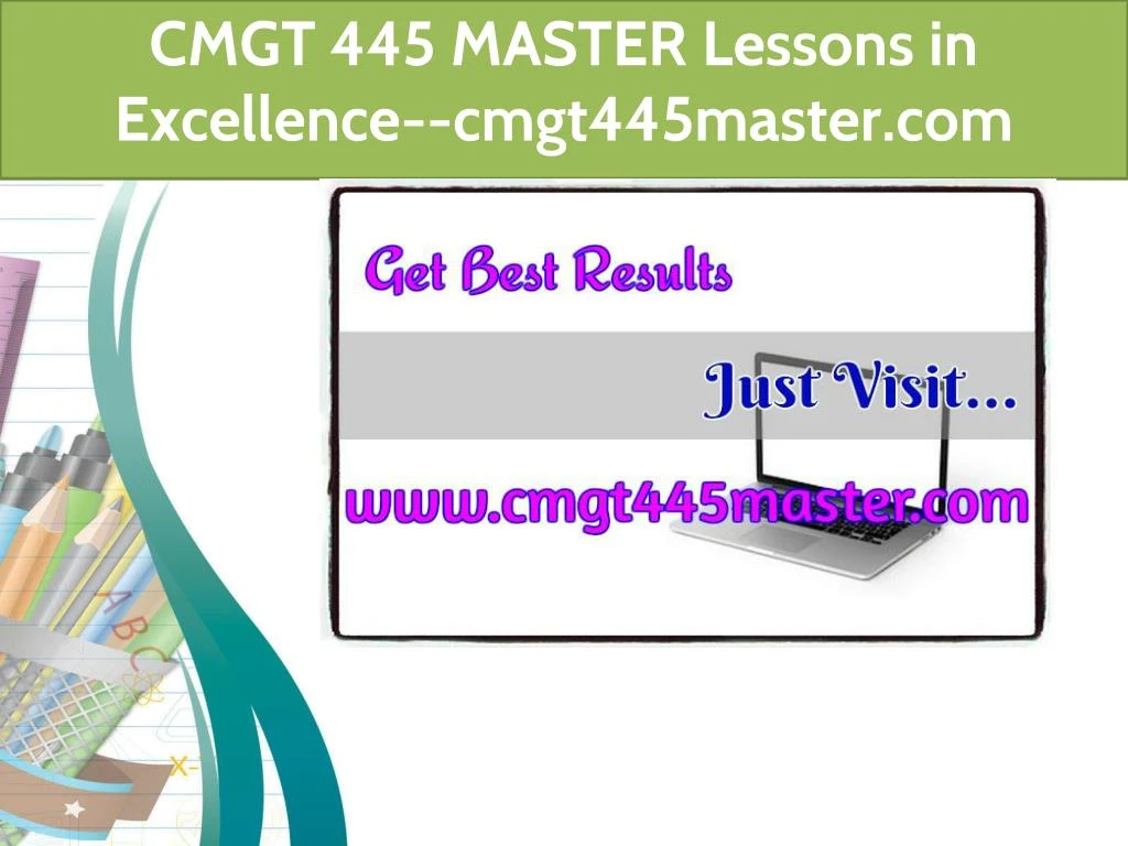 cmgt 445 master lessons in excellence