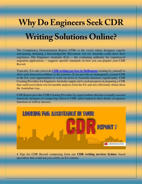 Why Do Engineers Seek CDR Writing Solutions Online