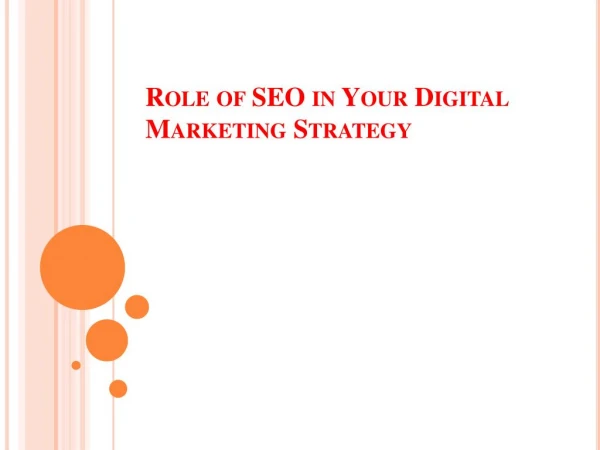 Role of SEO in Digital marketing