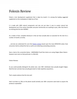 Folexin Review - slide 1