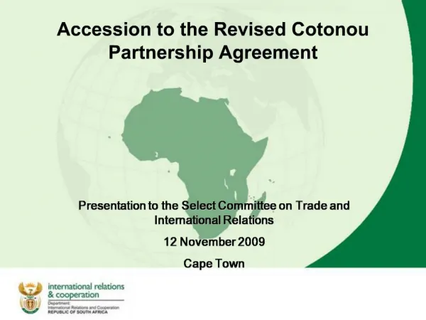 Accession to the Revised Cotonou Partnership Agreement