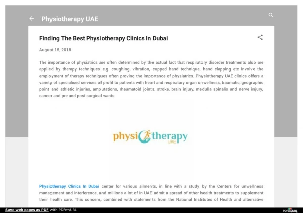 Finding The Best Physiotherapy Clinics In Dubai