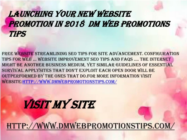 Launching Your New Website Promotion in 2018 | DM Web Promotions Tips