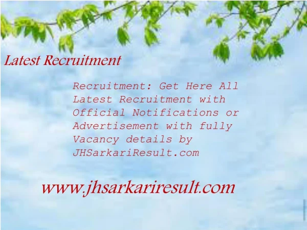 latest recruitment