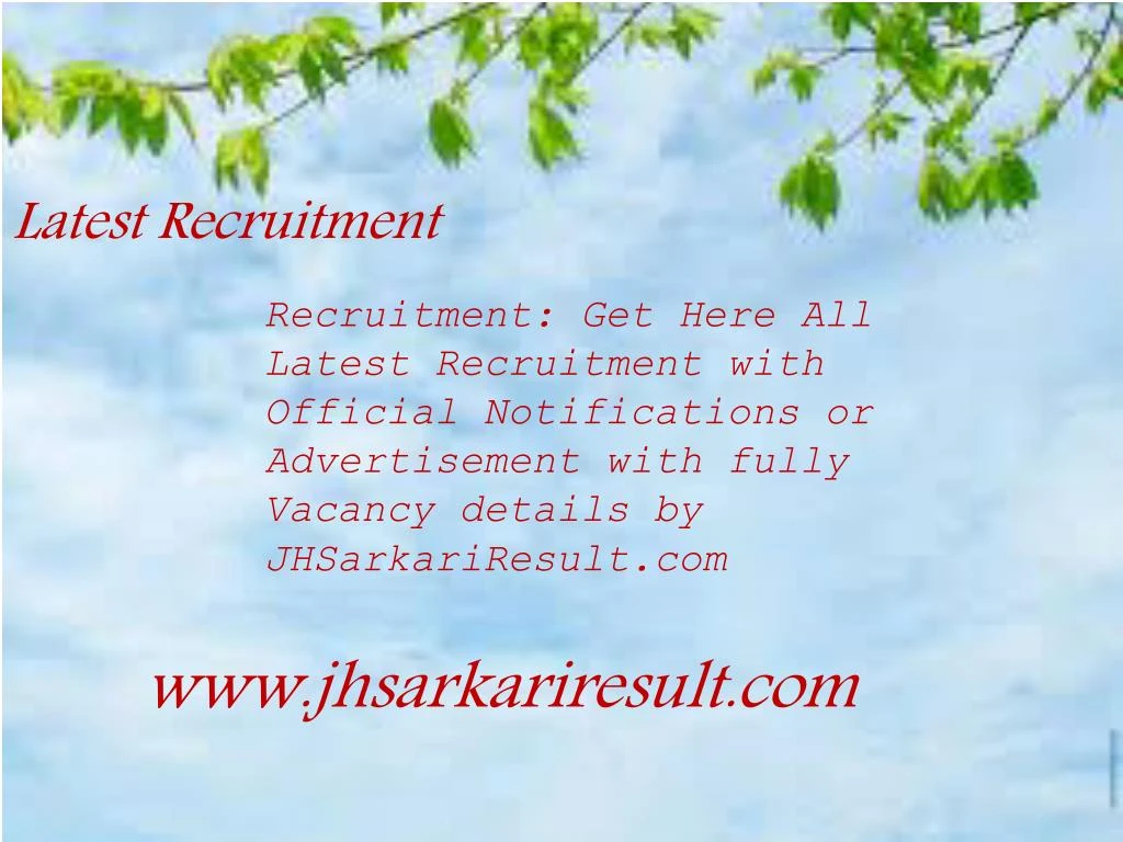 latest recruitment