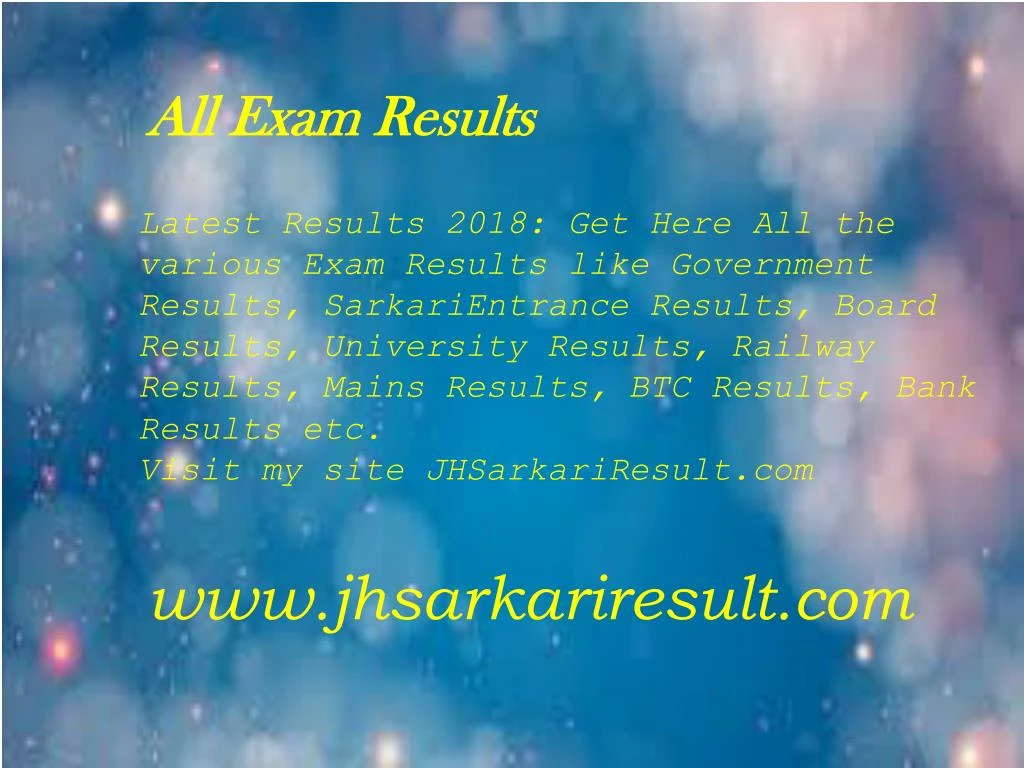 all exam results