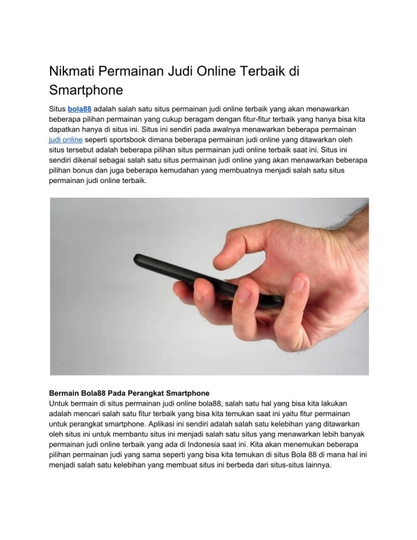 nikmati permainan judi online terbaik