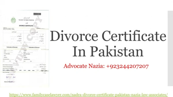 How To Get Divorce Certificate In Pakistan