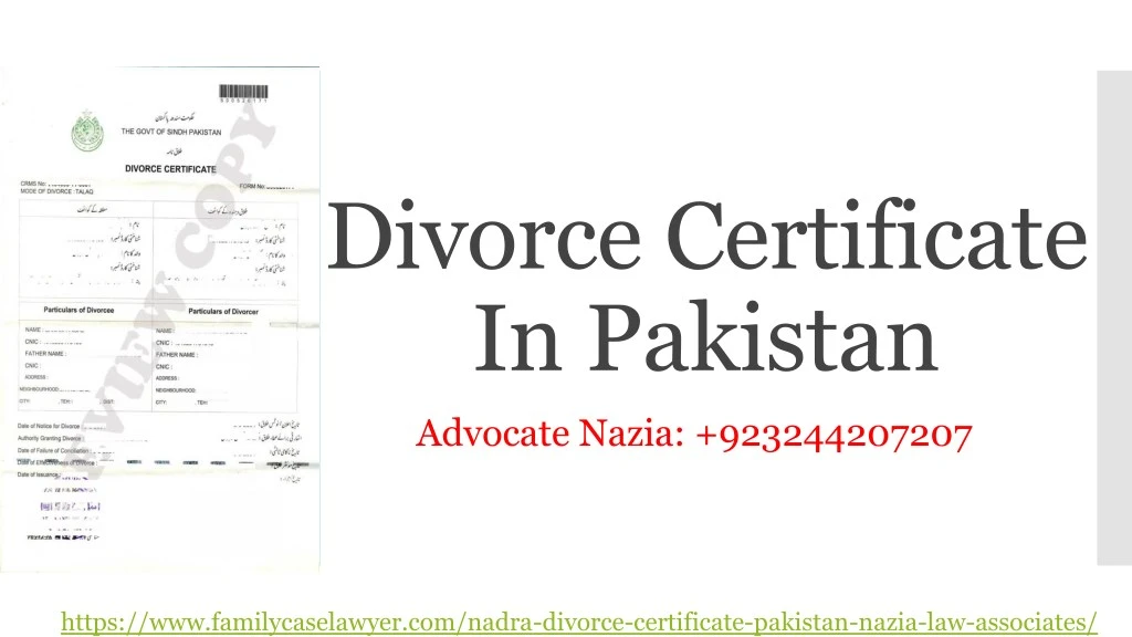 divorce certificate in pakistan