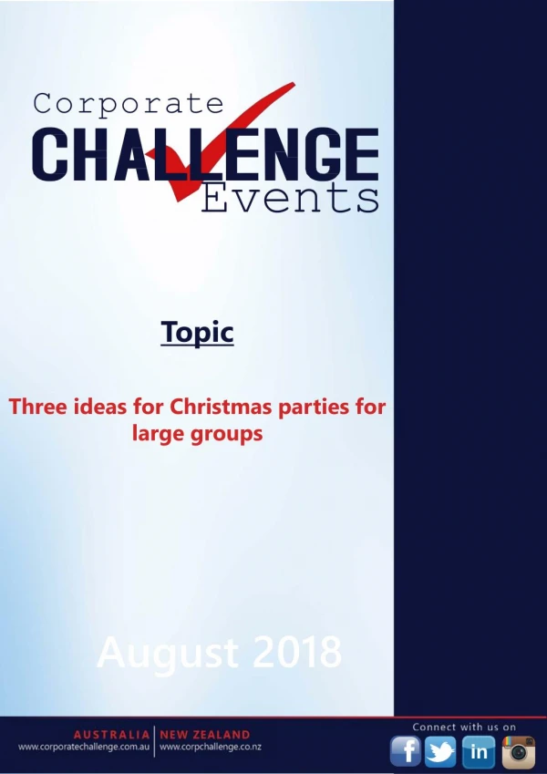 Three ideas for Christmas parties for large groups