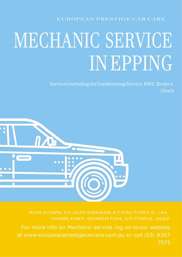 One of the Best Mechanic Service in Epping