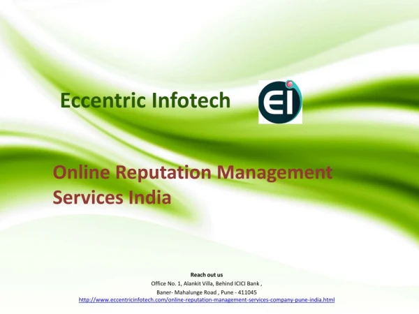 Online Reputation Management Services, ORM Company in India - Eccentric Infotech