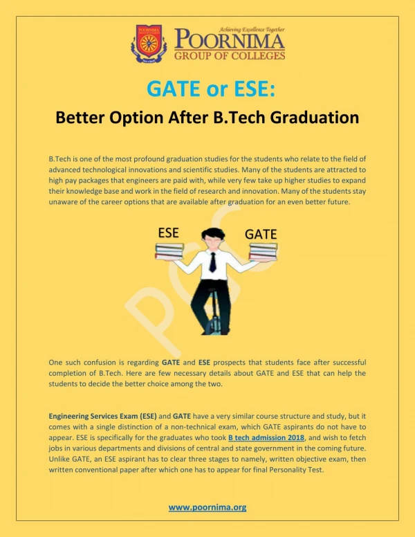 GATE or ESE: Better Option After B.Tech Graduation