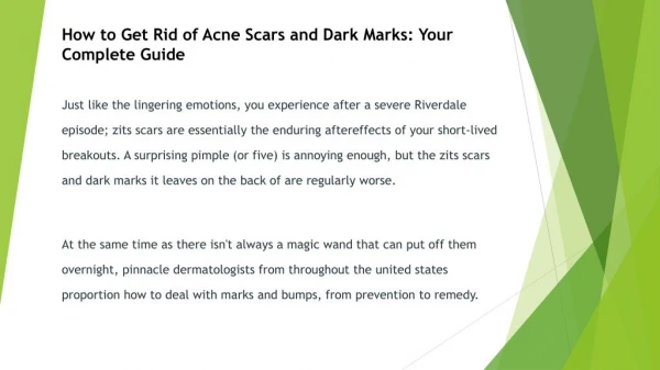 How to make acne scars go away