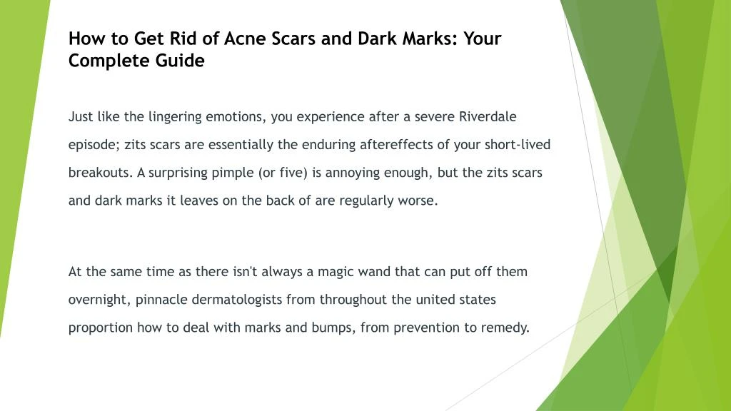 how to get rid of acne scars and dark marks your