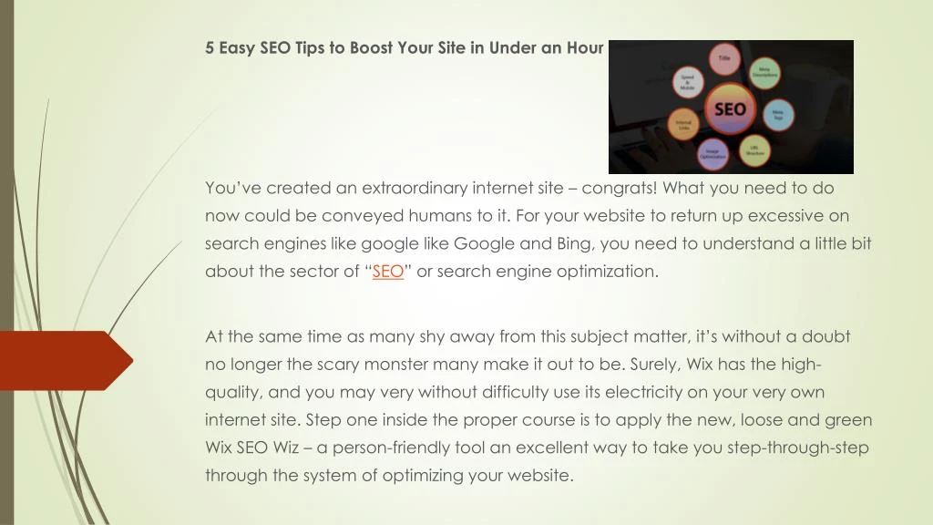 5 easy seo tips to boost your site in under