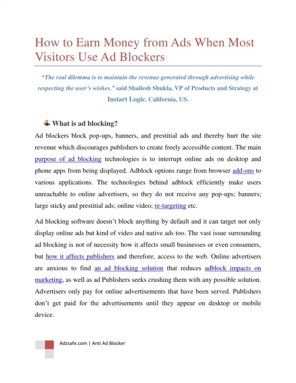 How to Earn Money from Ads When Most Visitors Use Ad Blockers
