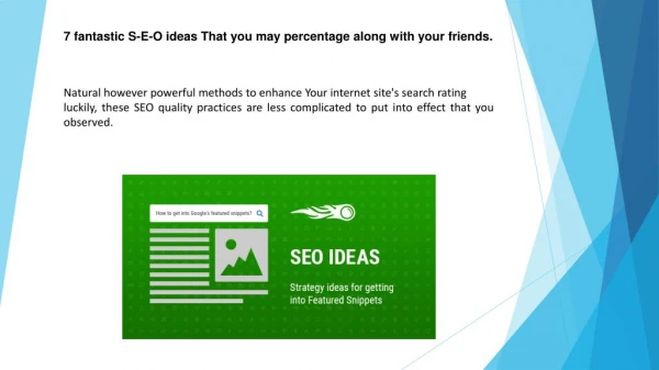 7 Great Seo Ideas That You Can Share With Your Friends.