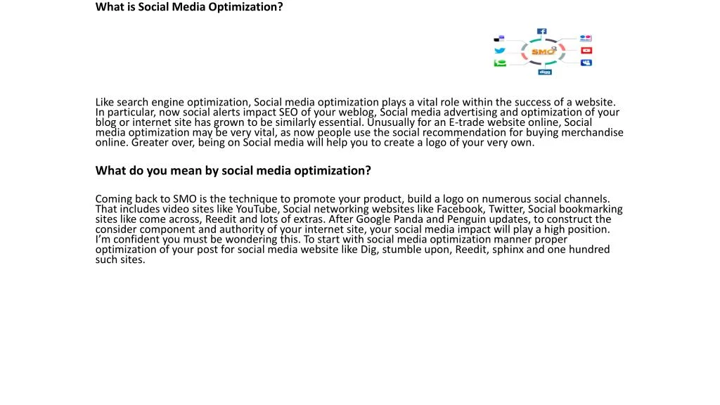 what is social media optimization like search