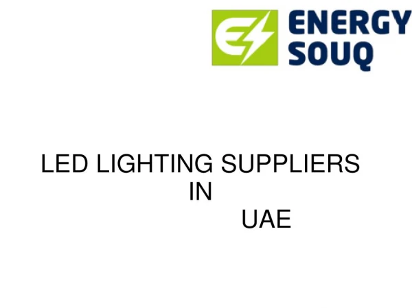 LED Lighting Suppliers in UAE - Energy Souq