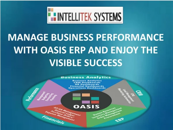 Improve Business Performance with OASIS CRM system: