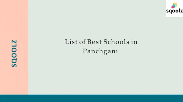List of Schools in Panchgani