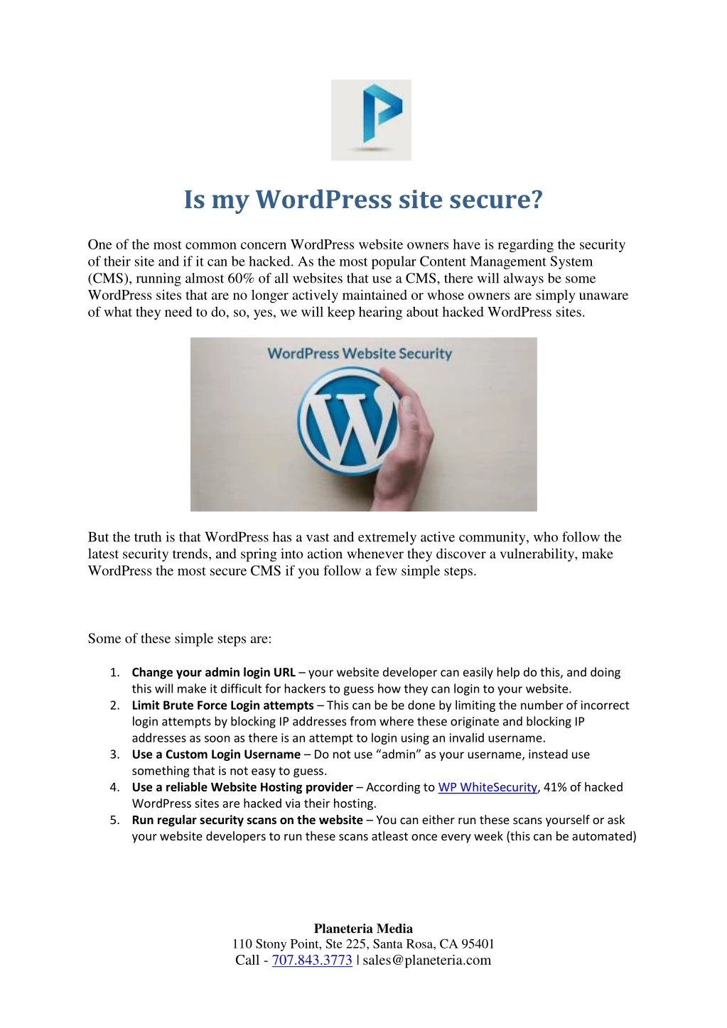 is my wordpress site secure