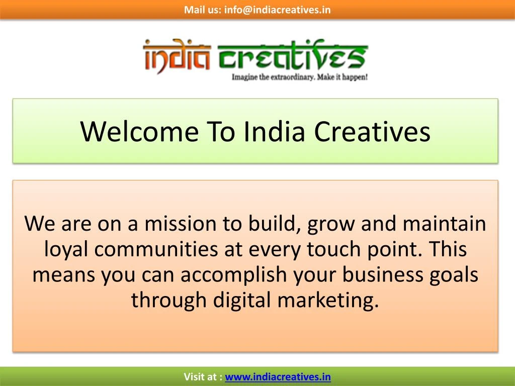 mail us info@indiacreatives in