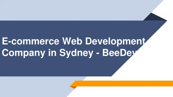E-commerce Web Development Company in Sydney - BeeDev