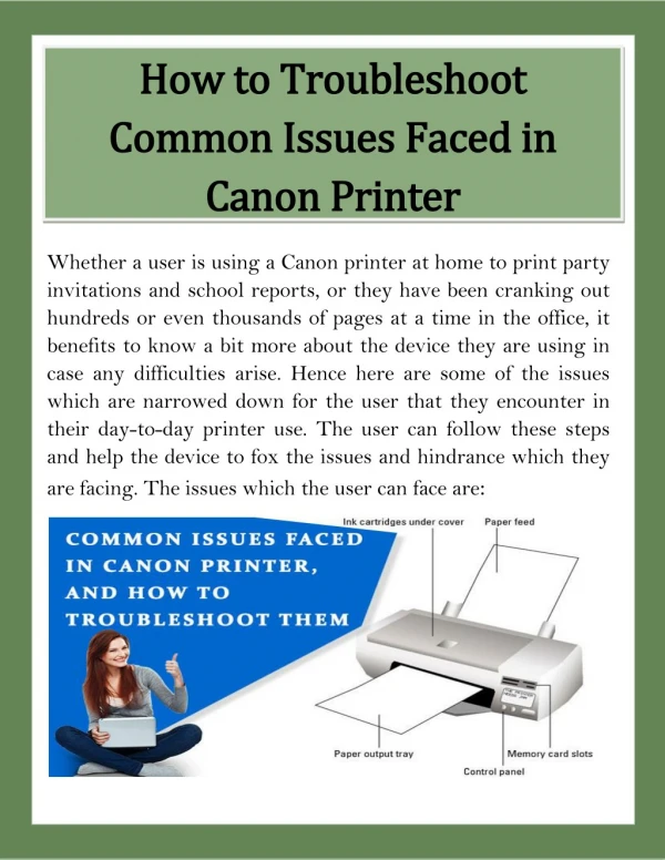 Contact Canon Printer Support Number for Common Canon Issues
