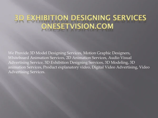 3D Exhibition Designing Services