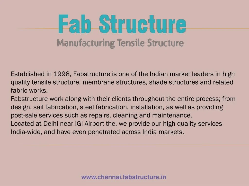 established in 1998 fabstructure