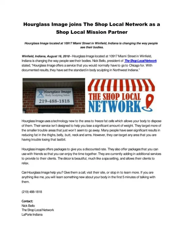 Hourglass Image joins The Shop Local Network as a Shop Local Mission Partner