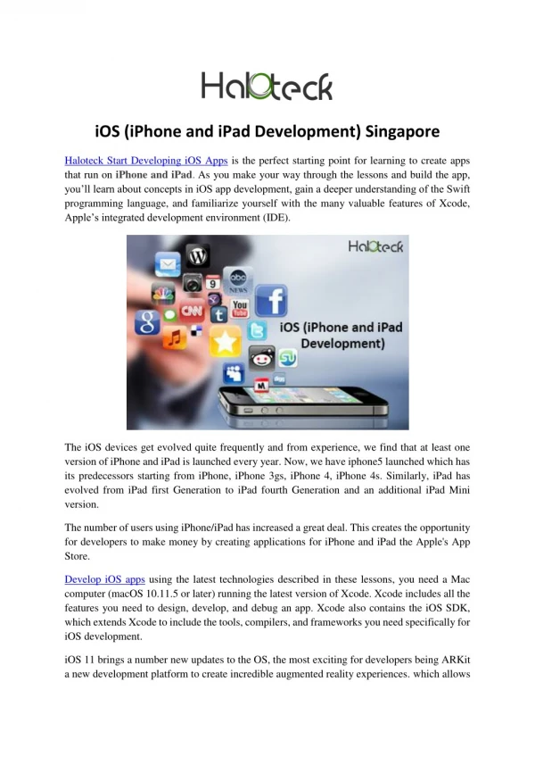 iOS (iPhone and iPad Development) Singapore
