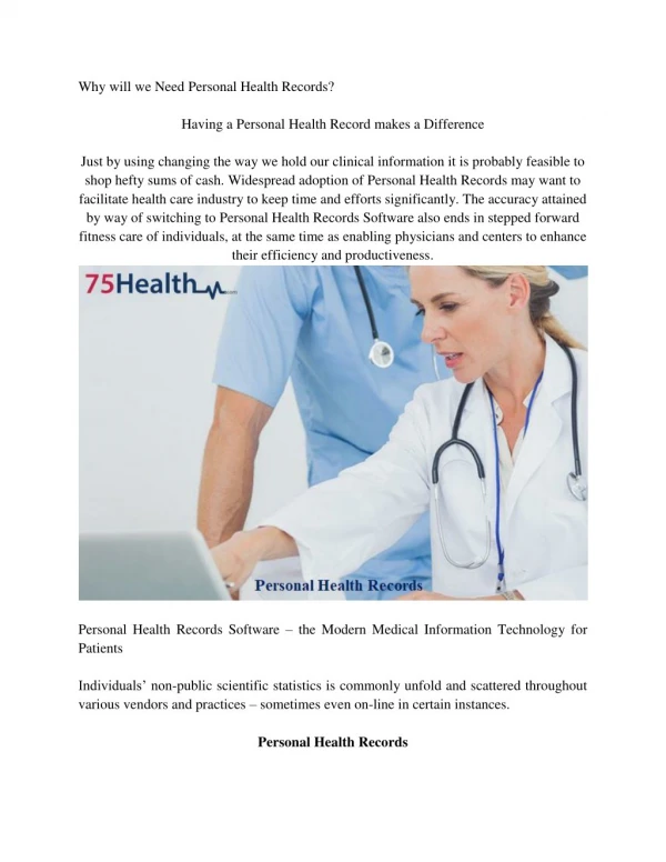 Personal Health Records