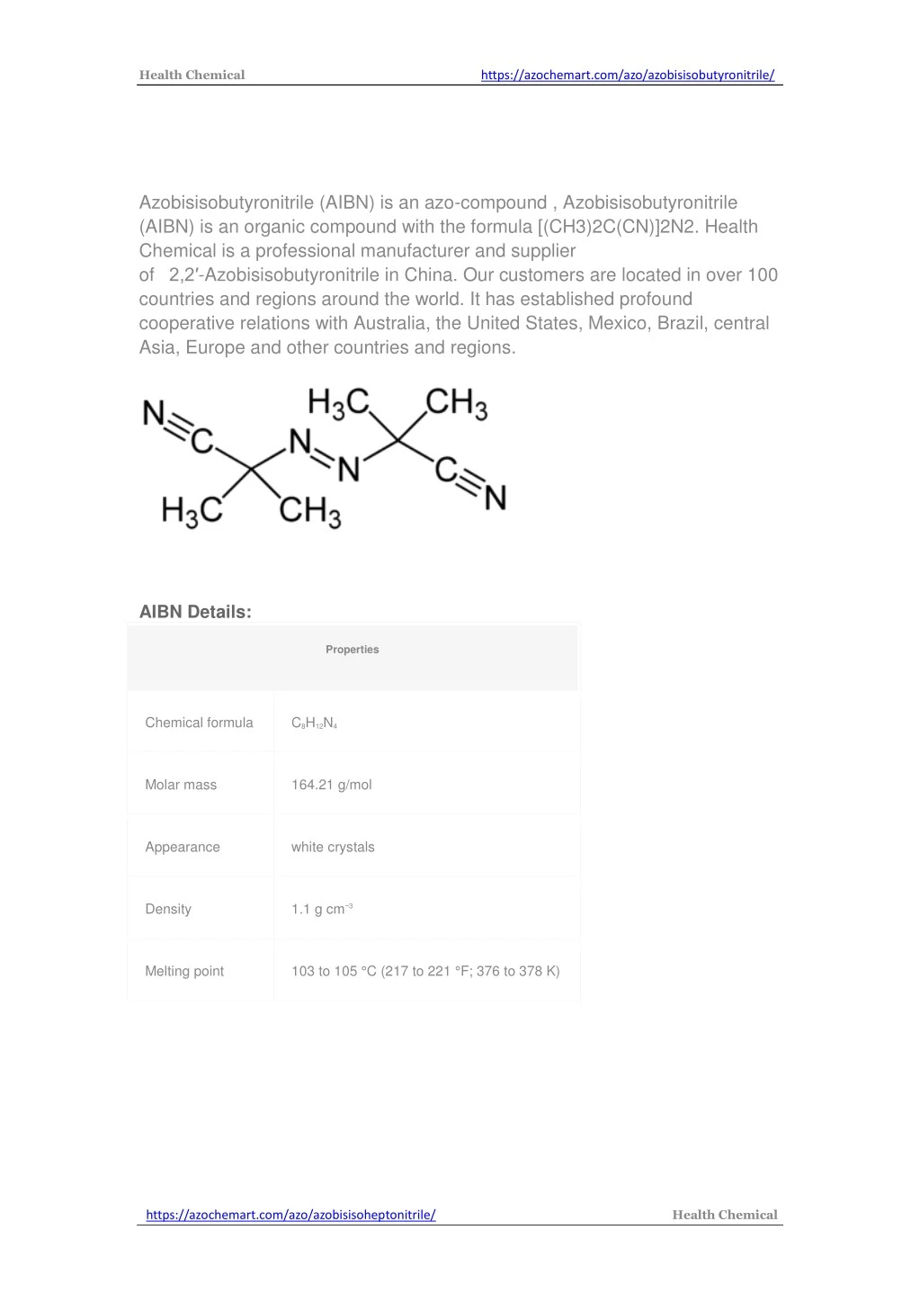 health chemical https azochemart