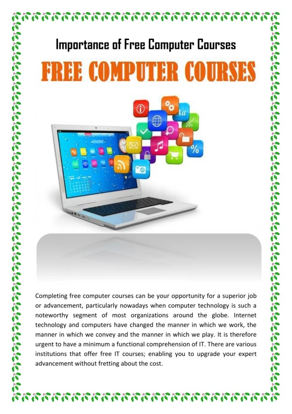 Importance of Free Computer Courses