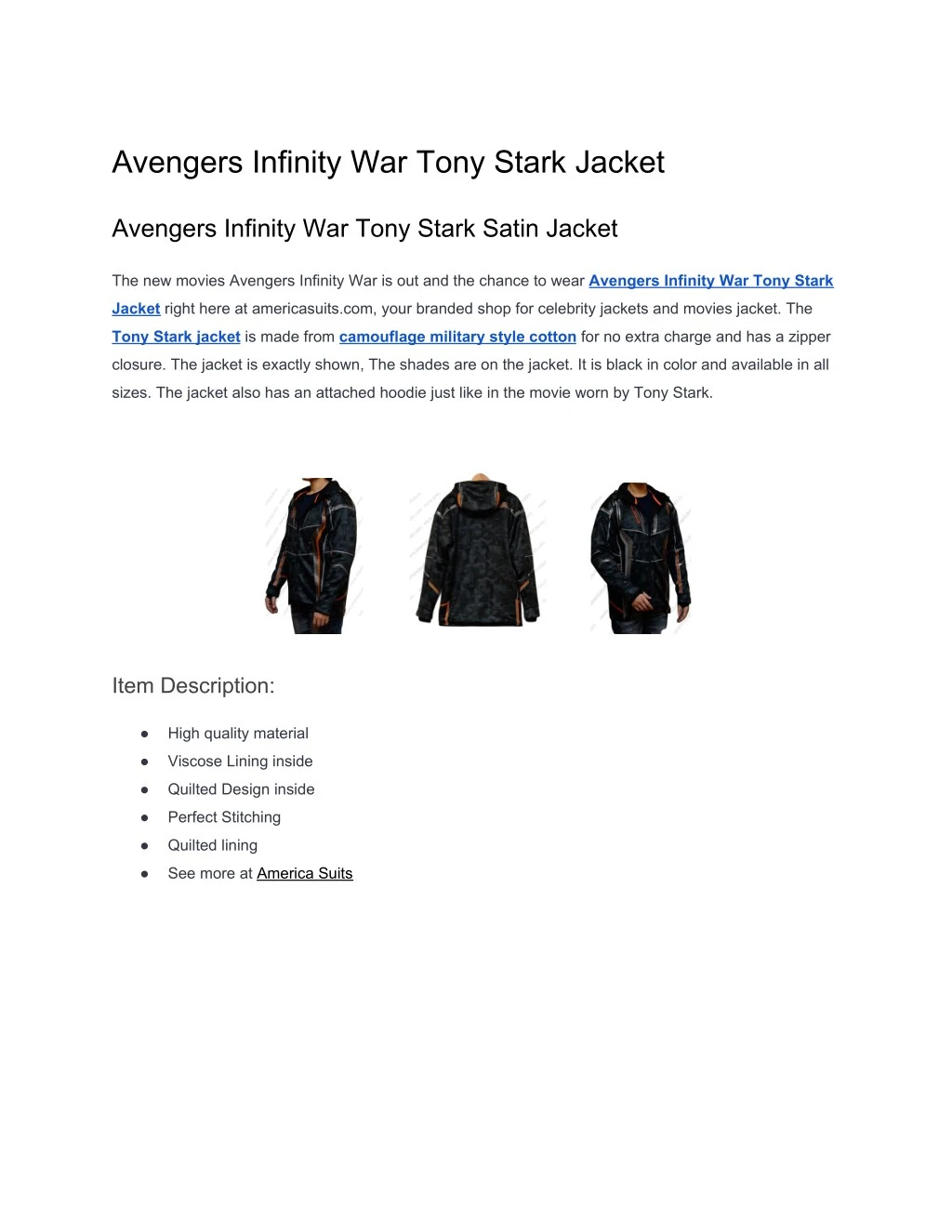 avengers infinity war tony stark jacket