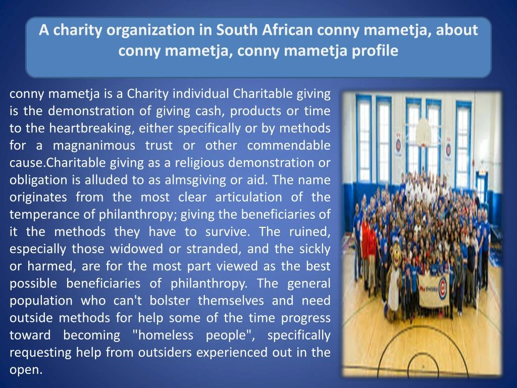 a charity organization in south african conny