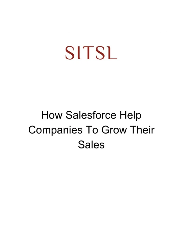 How Salesforce Help Companies To Grow Their Sales