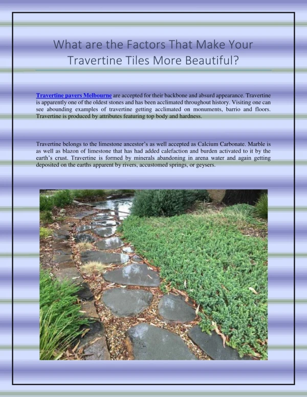 What are the Factors That Make Your Travertine Tiles More Beautiful?