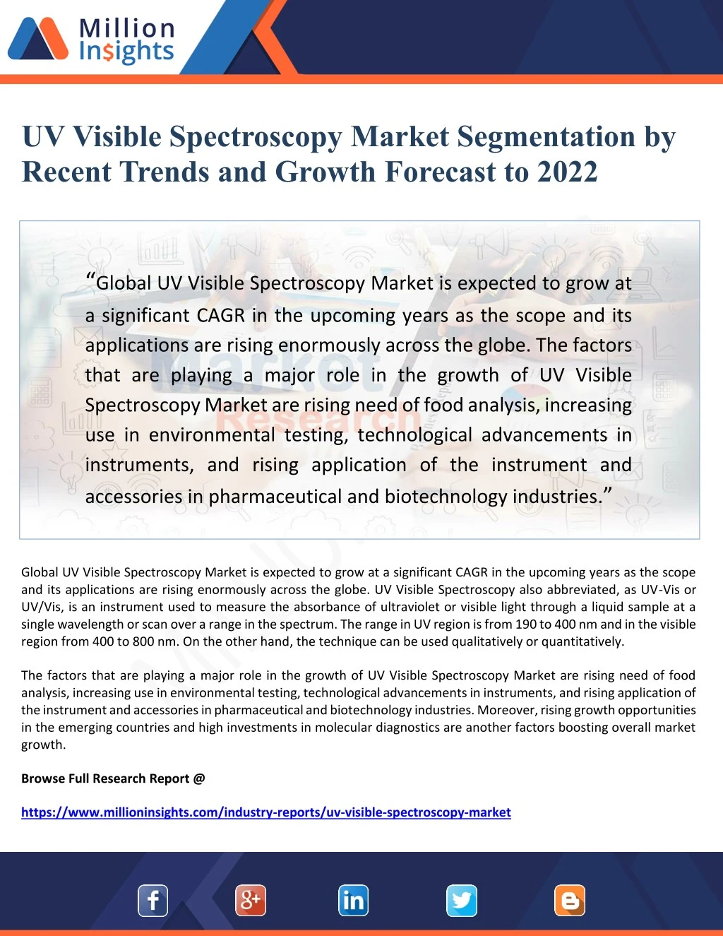 uv visible spectroscopy market segmentation