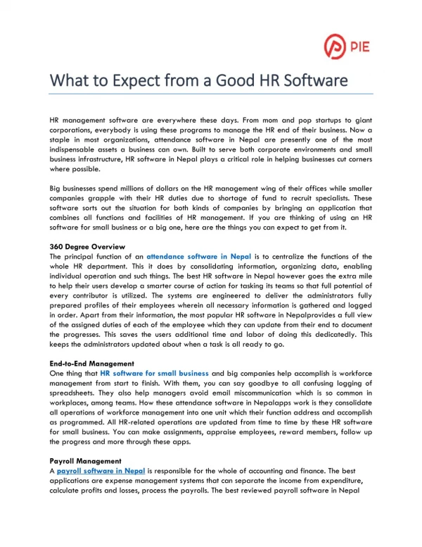 What to Expect from a Good HR Software